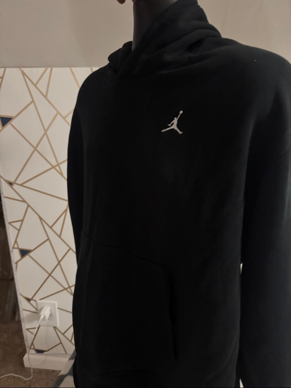 Nike Black Hoodie with White Jumpman Chest Logo - Picture 9 of 9